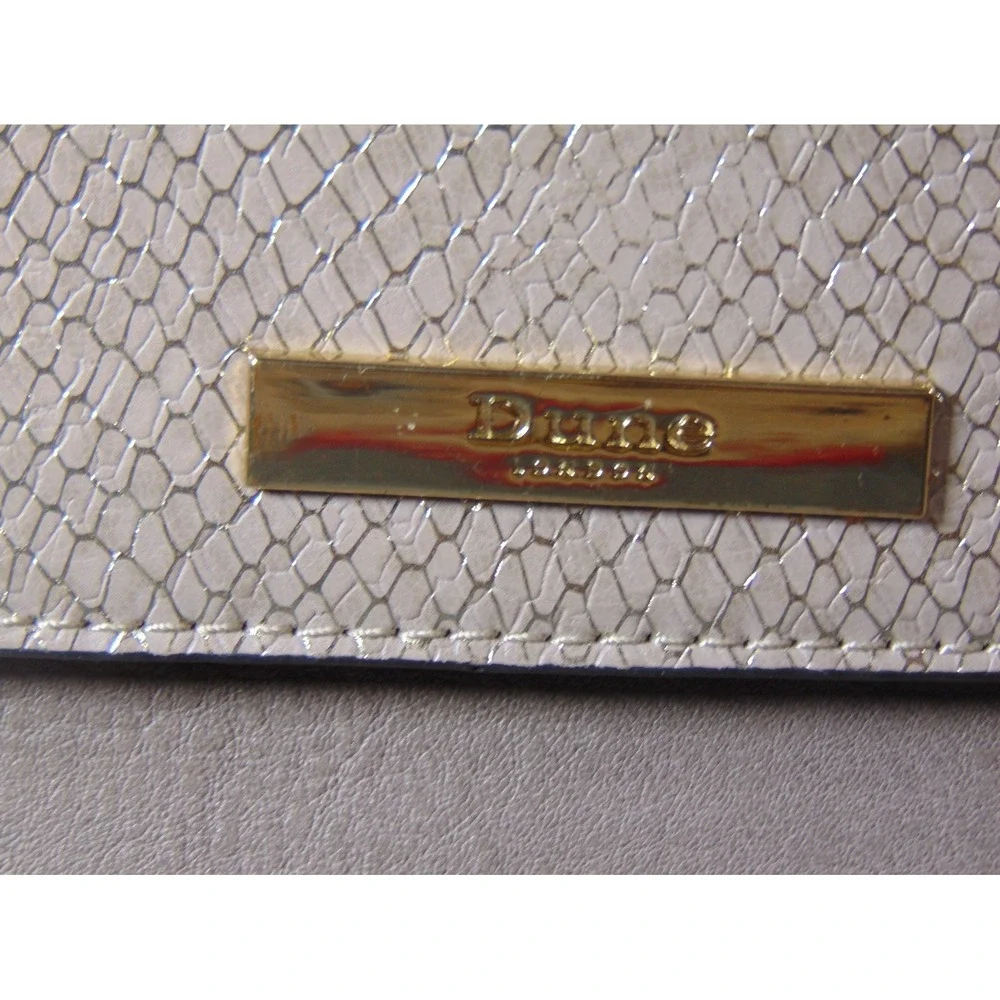 Dune‎ London Satchel Bag Taupe Snakeskin Metallic Crossbody Pouch FLAW READ
